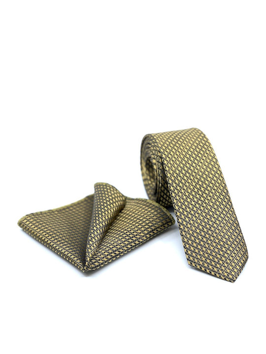 Legend Accessories Set de Cravată pentru Bărbați Tipărit în Culorea Auriu