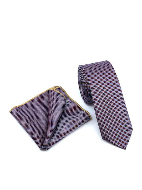Legend Accessories Set de Cravată pentru Bărbați Tipărit în Culorea Violet Legend Accessories Set de Cravată pentru Bărbați Tipărit în Culorea Violet