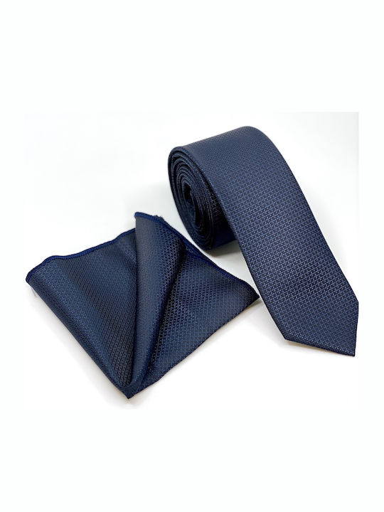 Legend Accessories Synthetic Men's Tie Set Printed Navy Blue