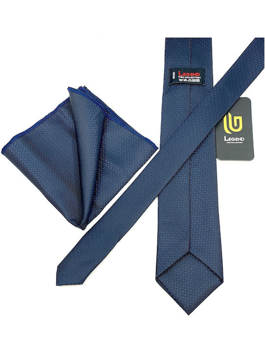 Legend Accessories Synthetic Men's Tie Set Printed Navy Blue