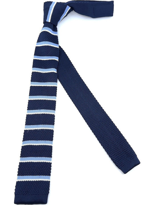 Legend Accessories Synthetic Men's Tie Knitted Printed Navy Blue