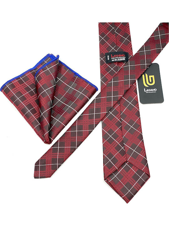 Legend Accessories Synthetic Men's Tie Set Printed Burgundy