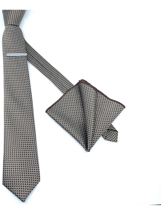 Legend Accessories Synthetic Men's Tie Set Printed Brown