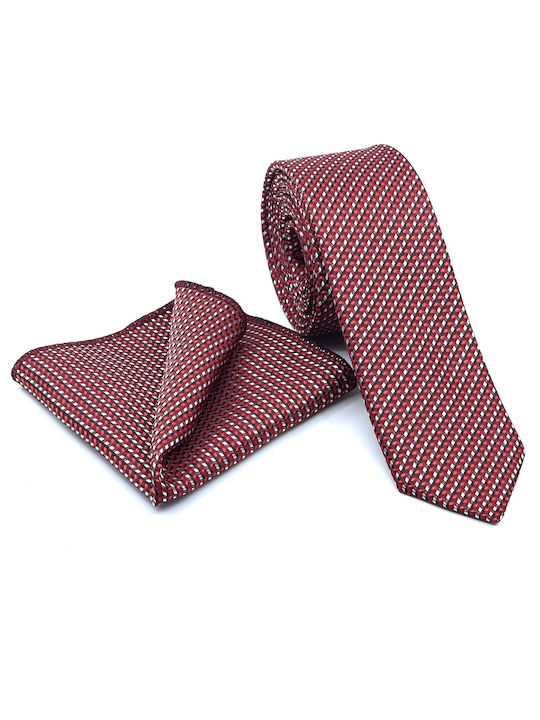 Legend Accessories Men's Tie Set Printed Burgundy