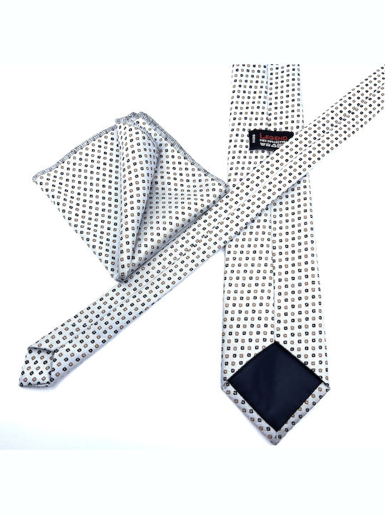 Legend Accessories Herren Krawatten Set Gedruckt in Silber Farbe