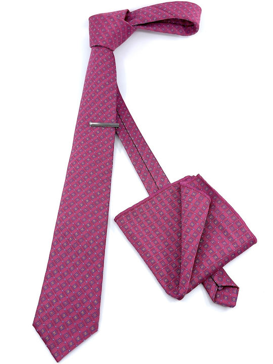 Legend Accessories ΤΥΠΟΥ MICRO Set de Cravată pentru Bărbați Tipărit în Culorea Roz