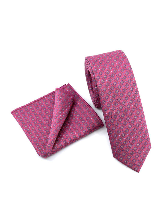 Legend Accessories TIP MICRO Set de Cravată pentru Bărbați Tipărit în Culorea Roz