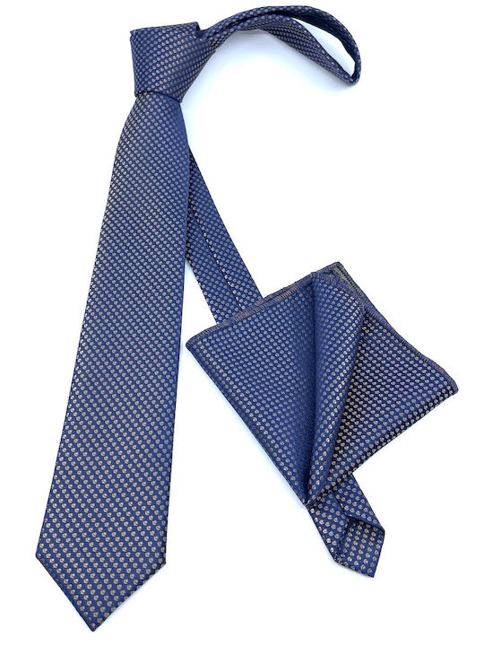 Legend Accessories Herren Krawatten Set Gedruckt in Blau Farbe