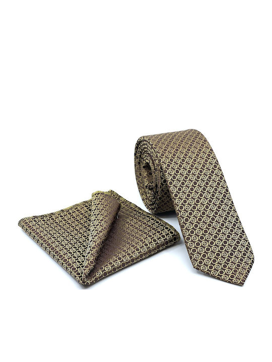 Legend Accessories Set de Cravată pentru Bărbați Tipărit în Culorea Maro