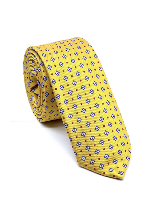 Legend Accessories Σετ Ανδρικής Γραβάτας με Σχέδια σε Κίτρινο Χρώμα