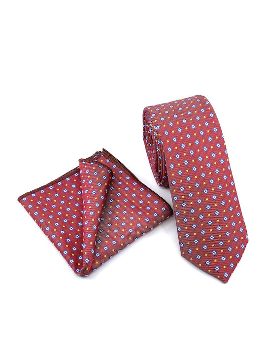 Legend Accessories Men's Tie Set Printed Red