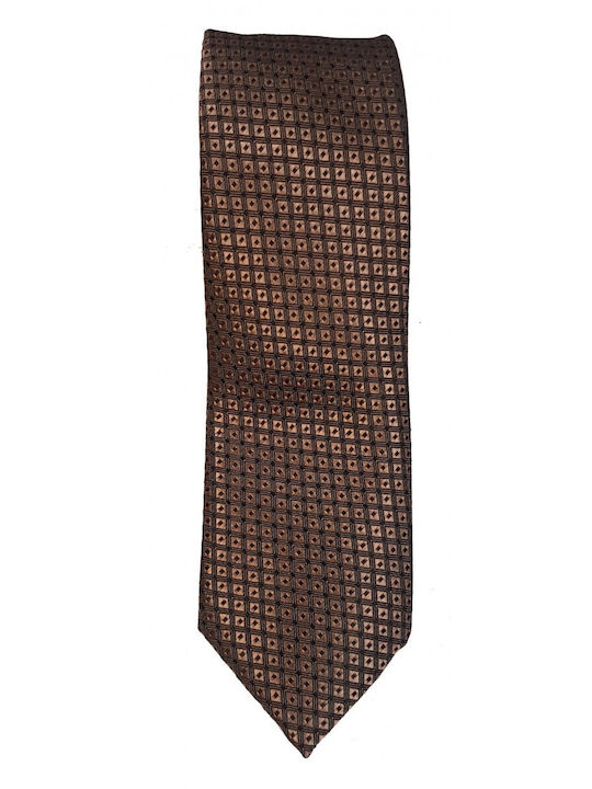Legend Accessories Ανδρική Γραβάτα με Σχέδια σε Καφέ Χρώμα