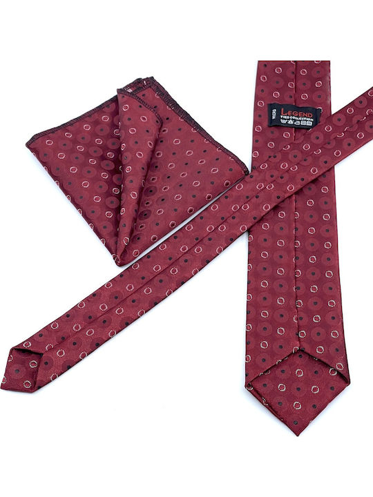 Legend Accessories Men's Tie Set Printed Burgundy
