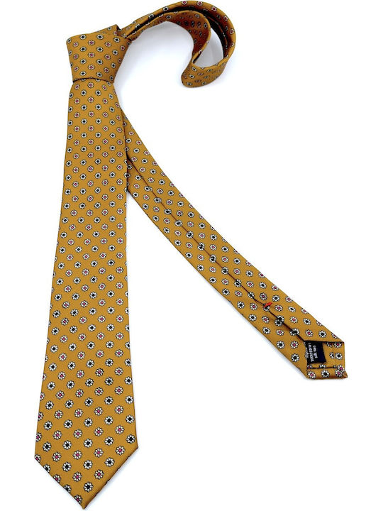 Legend Accessories Ανδρική Γραβάτα Μεταξωτή με Σχέδια σε Καφέ Χρώμα