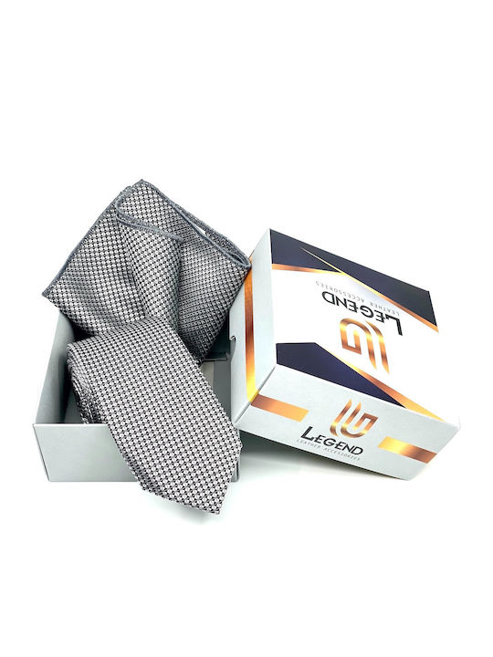 Legend Accessories Men's Tie Set Printed Gray