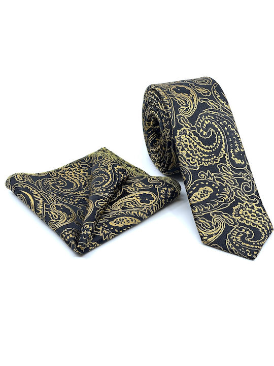 Legend Accessories Men's Tie Set Printed Gold