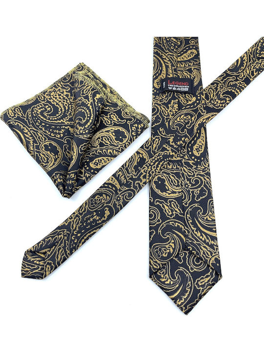 Legend Accessories Set de Cravată pentru Bărbați Tipărit în Culorea Auriu