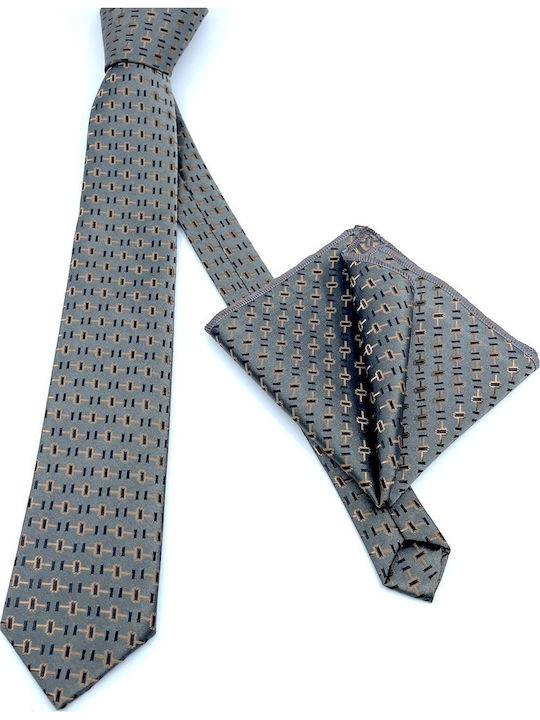 Legend Accessories Herren Krawatten Set Gedruckt in Gray Farbe