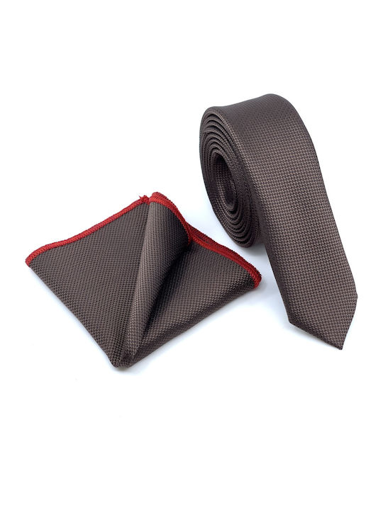 Legend Accessories Men's Tie Set Printed Brown
