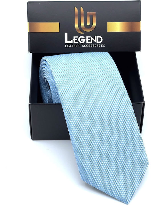 Legend Accessories Ανδρική Γραβάτα Συνθετική με Σχέδια σε Γαλάζιο Χρώμα
