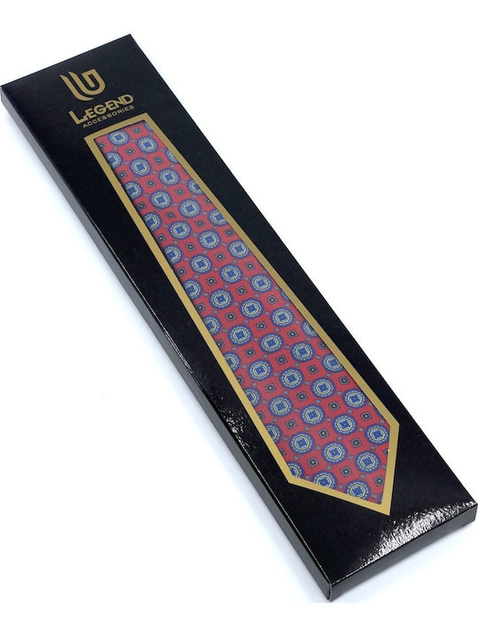 Legend Accessories Ανδρική Γραβάτα Μεταξωτή με Σχέδια σε Κόκκινο Χρώμα