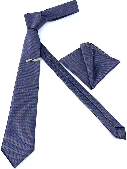 Legend Accessories Men's Tie Set Printed Navy Blue