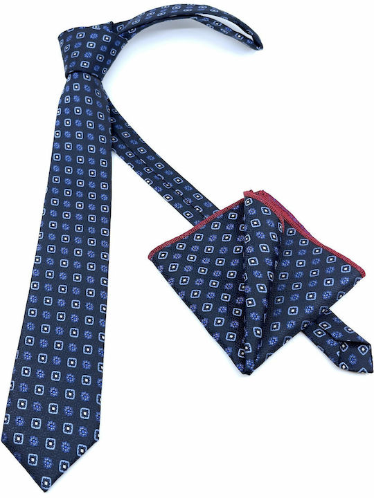 Legend Accessories Men's Tie Set Printed Navy Blue