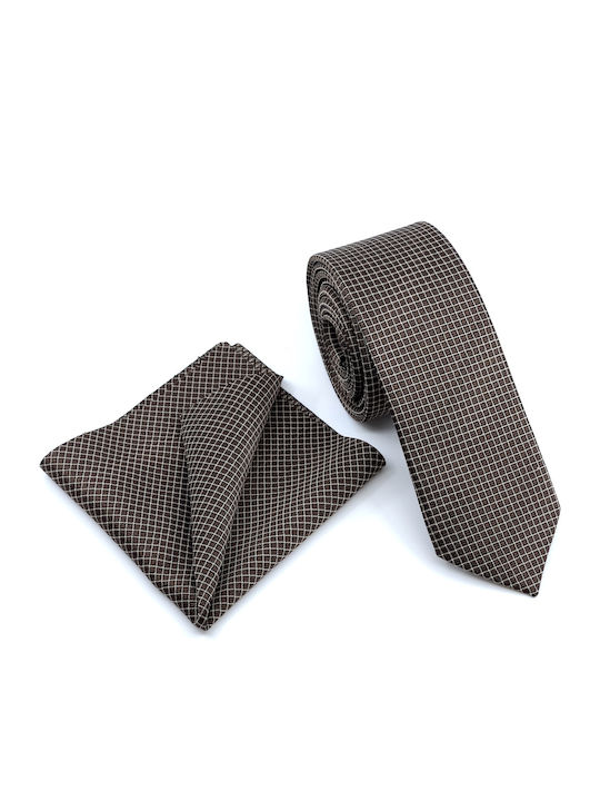 Legend Accessories Synthetic Men's Tie Set Printed Brown
