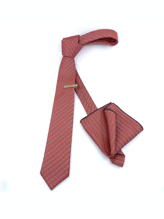 Legend Accessories Herren Krawatten Set Gedruckt in Orange Farbe