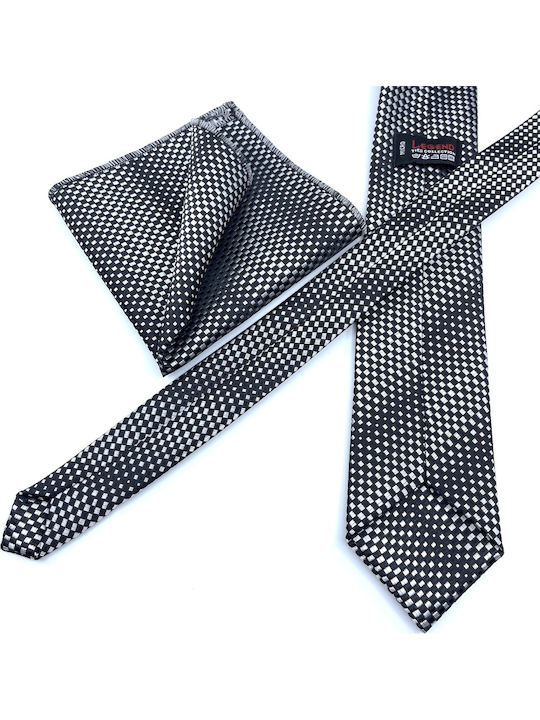Legend Accessories Set Cravate Bărbați Mătase Tipărită În Culoare Argintie