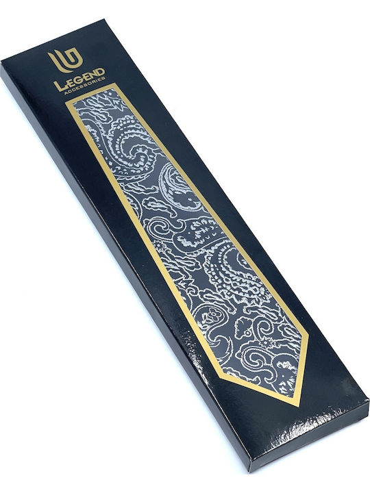 Legend Accessories Σετ Ανδρικής Γραβάτας με Σχέδια σε Μαύρο Χρώμα