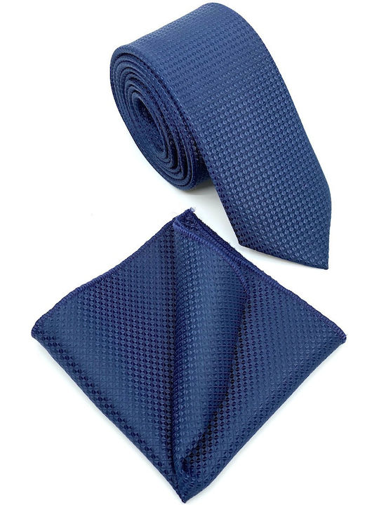 Legend Accessories Σετ Ανδρικής Γραβάτας Συνθετική Μονόχρωμη σε Navy Μπλε Χρώμα