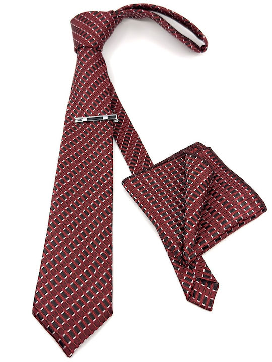 Legend Accessories Men's Tie Set Printed Burgundy
