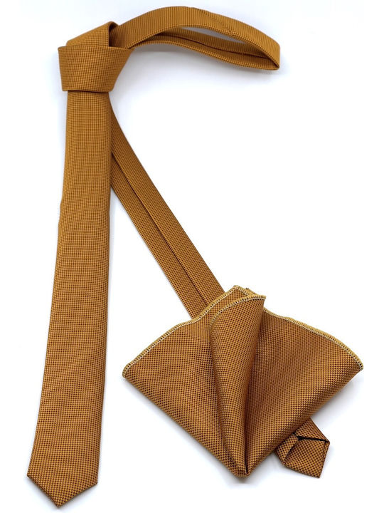 Legend Accessories Men's Tie Set Synthetic Monochrome in Orange Color L-047-4.5CM-78