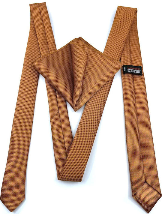 Legend Accessories Men's Tie Set Synthetic Monochrome in Orange Color L-047-4.5CM-78