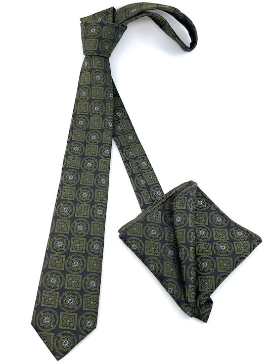 Legend Accessories Set de Cravată pentru Bărbați Tipărit în Culorea Verde