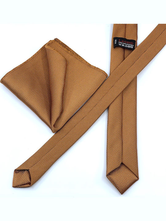 Legend Accessories Men's Tie Set Synthetic Monochrome in Orange Color L-047-4.5CM-78