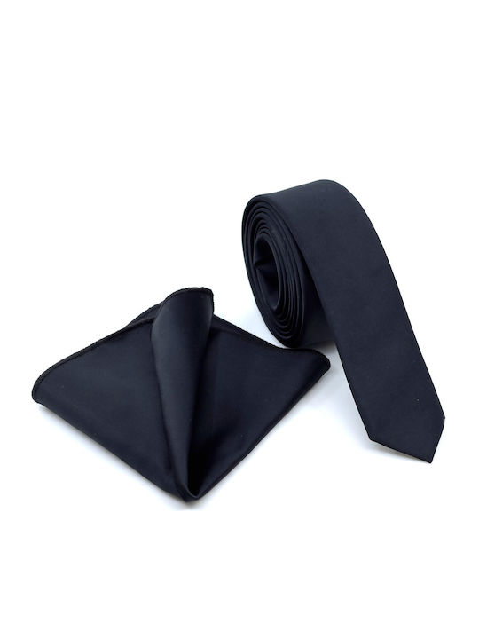 Legend Accessories Men's Tie Set Synthetic Monochrome in Black Color