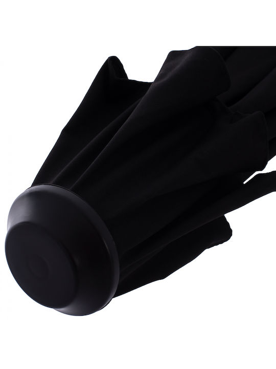 Professional Circular Garden Parasol with Metal Frame in Black F2.35m