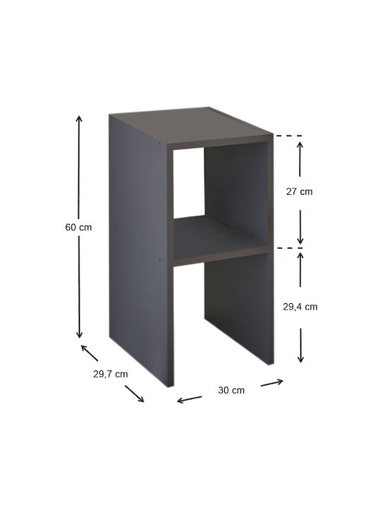 Tagore Wooden Bedside Table 30x30x60cm