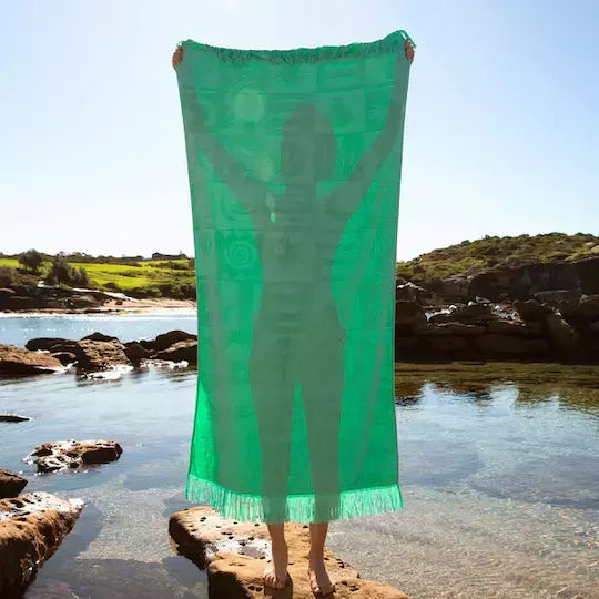Sunnylife Πετσέτα Θαλάσσης Βαμβακερή Πράσινη 175x90εκ.