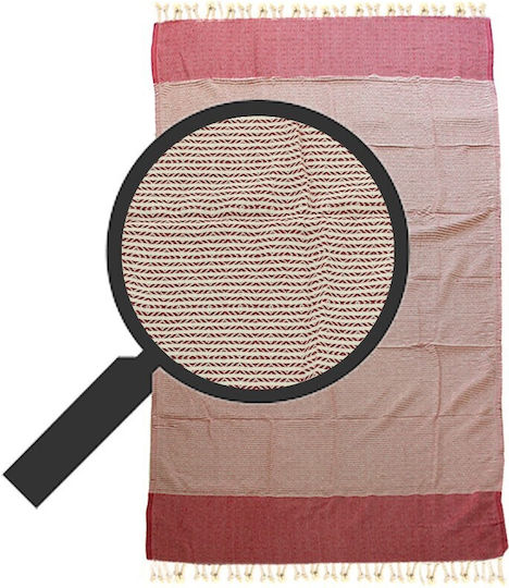 V-store Strandtuch Pareo Burgundisch mit Fransen 180x100cm.