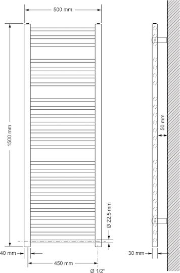ECD Germany Electric Towel Rail 900W 150x50cm White