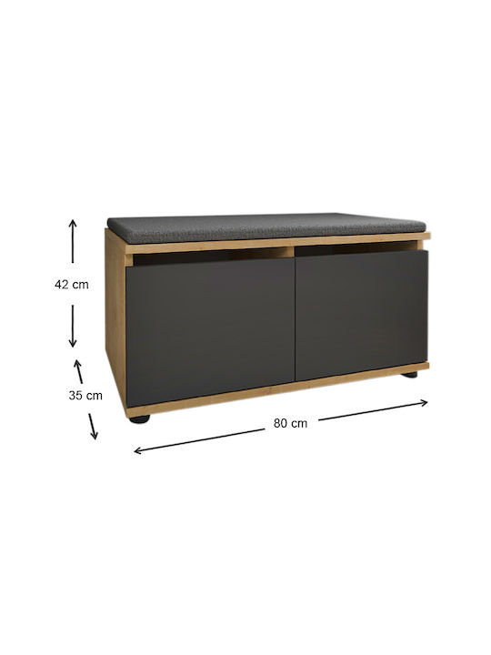 Ξύλινη Παπουτσοθήκη Twain με 1 Ράφι 80x35x42cm