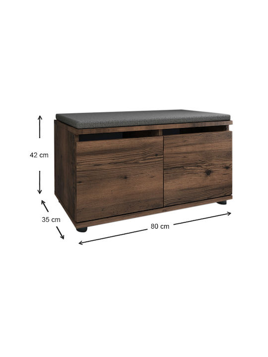 Twain Wooden Shoe Organizer Brown 80x35x42cm
