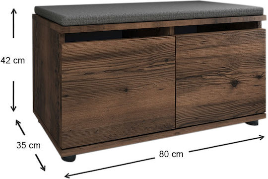 Дървен Обувна рафт Twain с 1 рафт 80x35x42см