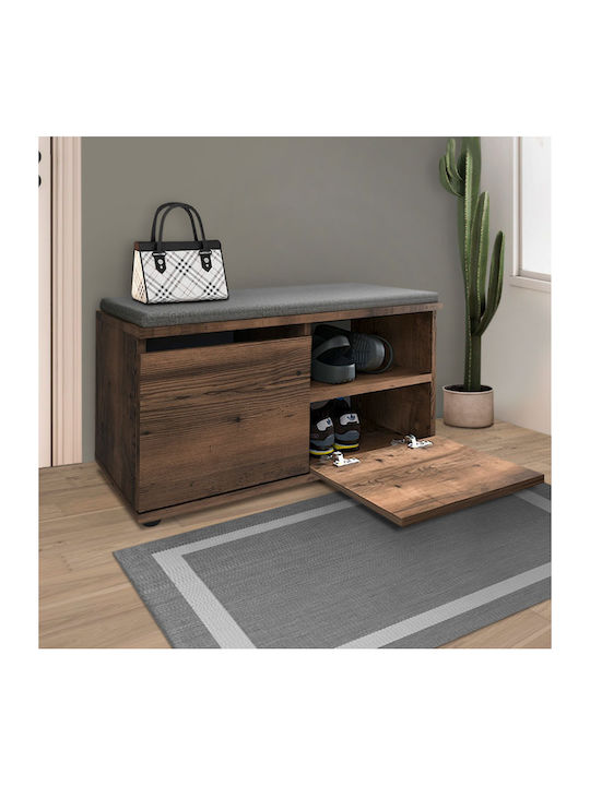 Twain Wooden Shoe Organizer Brown 80x35x42cm