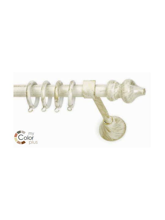 Anartisi Metallic Curtain Pole Baroco Single Φ20mm 240cm Ecru