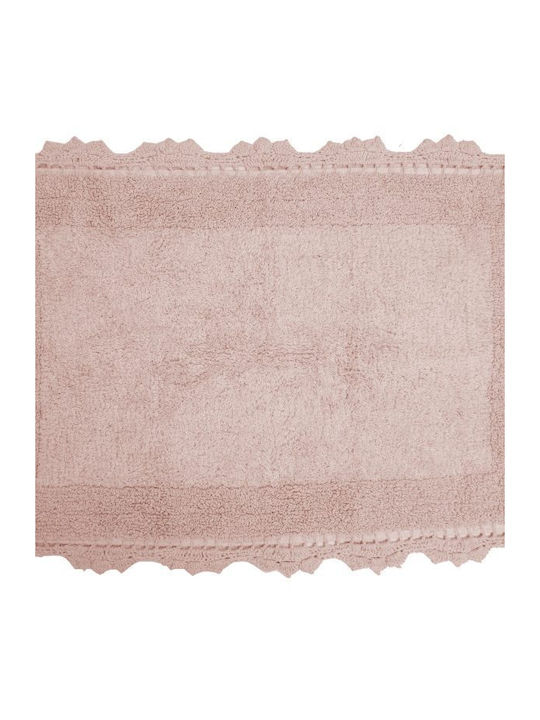 Anna Riska Bath Mat Cotton Lace 430070 Pink 65x120cm