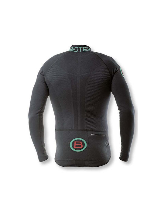 Biotex Männer Lange Ärmel Fahrradtrikot Schwarz